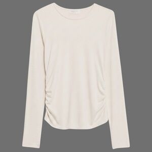 🆕 Banana Republic Factory Shirred Waist Top. Snow Day. Sz L. Brand New. NWOT